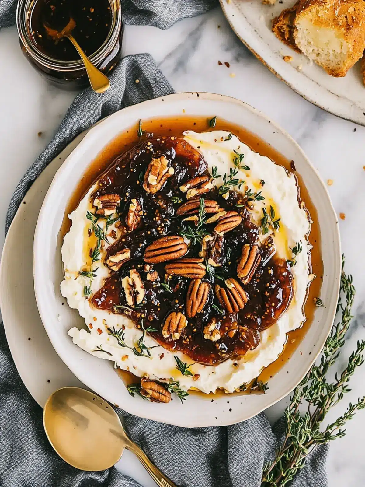 Easy Goat Cheese Appetizer with Fig Jam & Pecans- Crowd friendly appetizers New Year