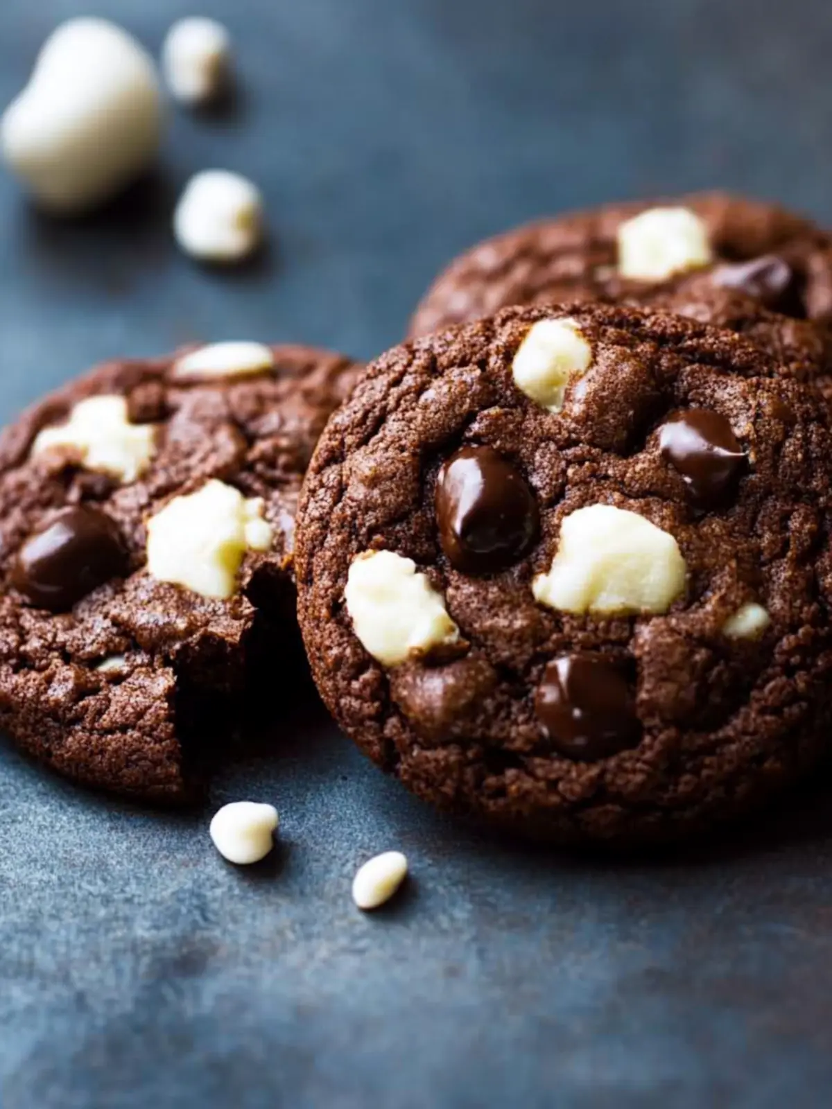 Chocolate Cookies With White Chocolate and Cherries