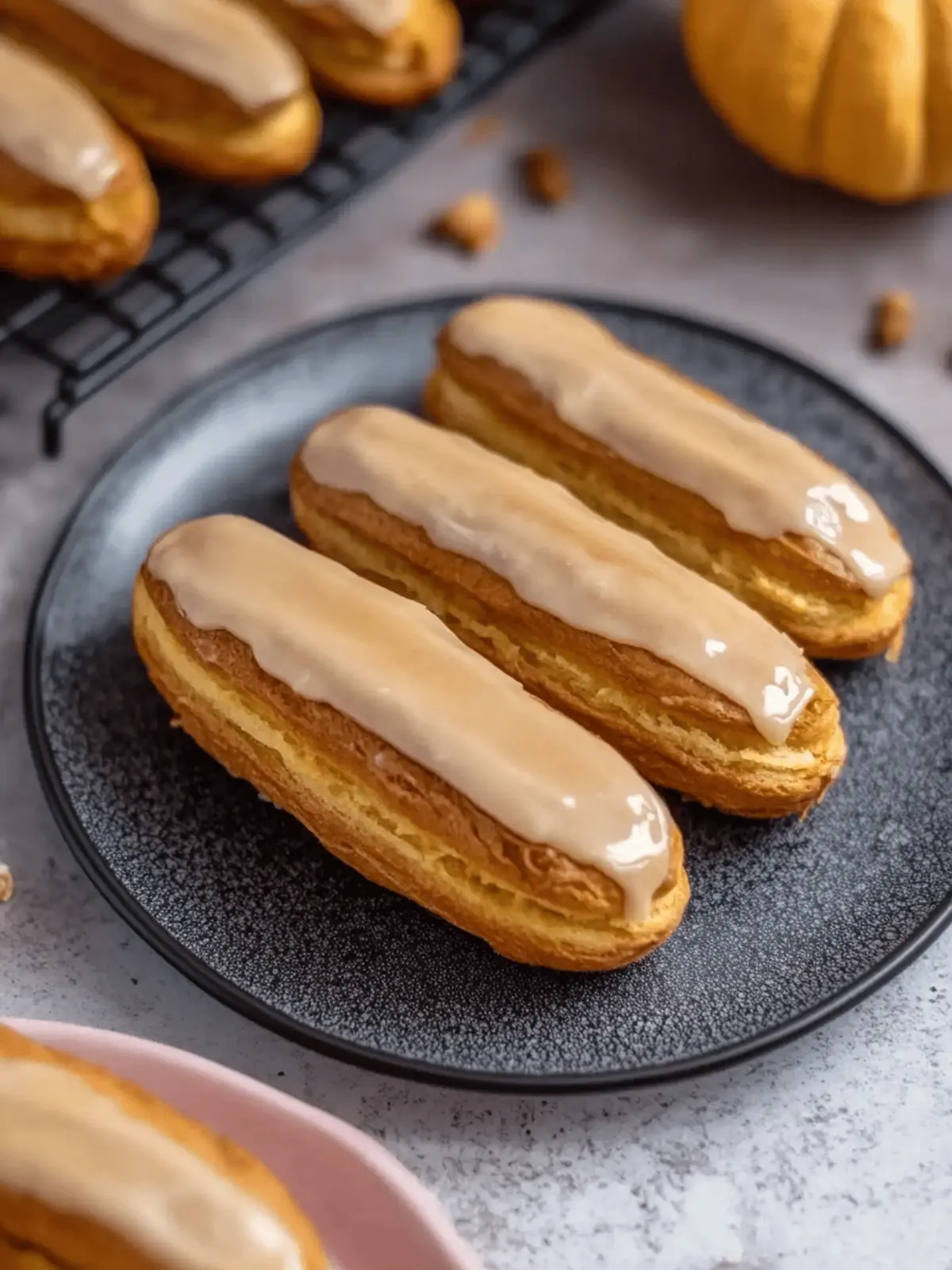 Delicious Pumpkin Eclairs with Maple Glaze You'll Love 2 Pumpkin Eclairs with Maple Glaze