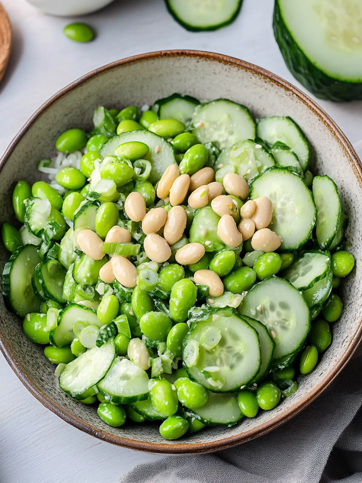 Cucumber Edamame Salad with Creamy Miso Dressing Magic 4 Cucumber Edamame Salad with Creamy Miso Dressing
