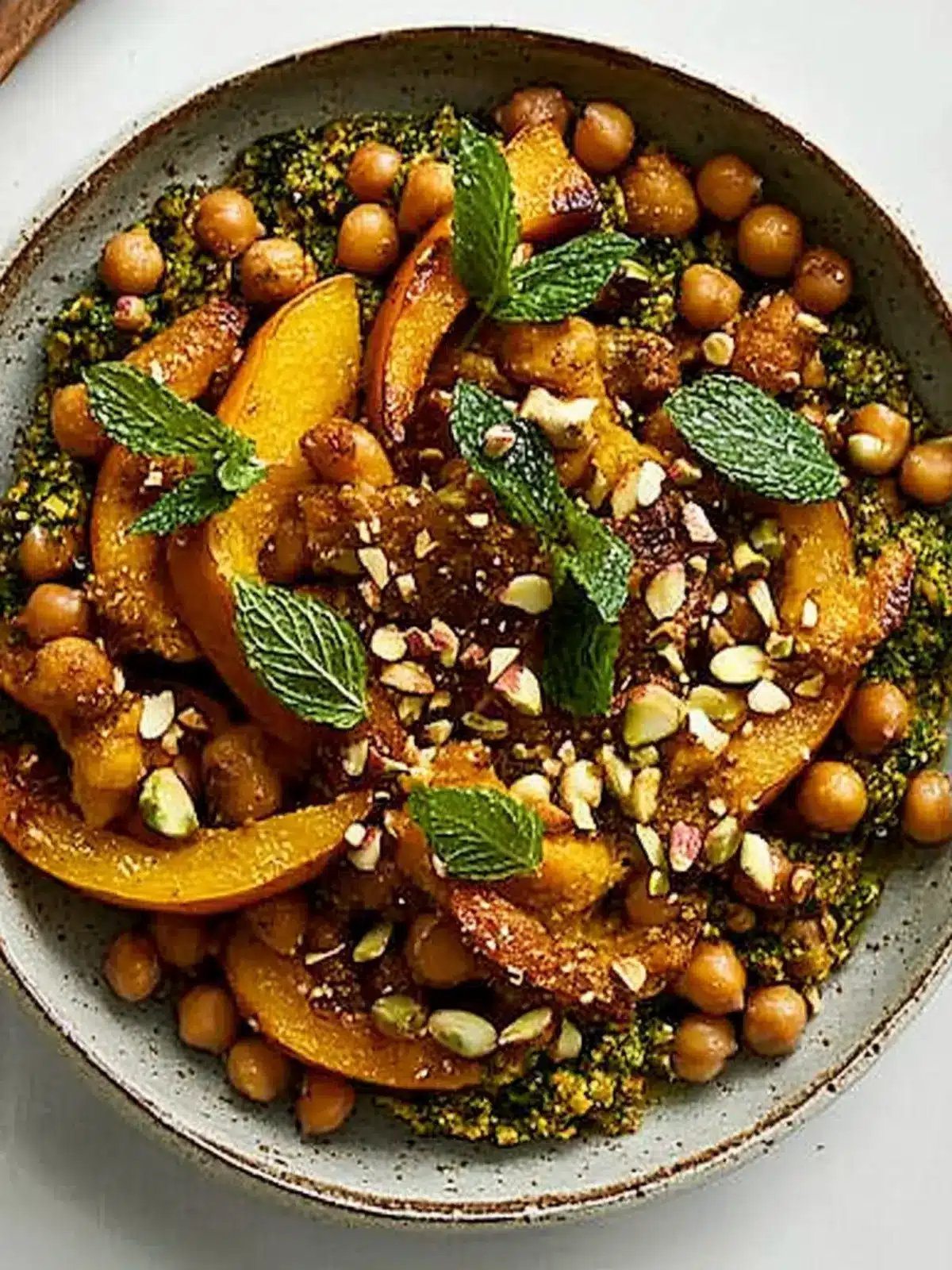 Maple-Roasted Squash and Chickpeas with Mint-Pistachio Pesto Delight 3 Maple-Roasted Squash and Chickpeas With Mint-Pistachio Pesto