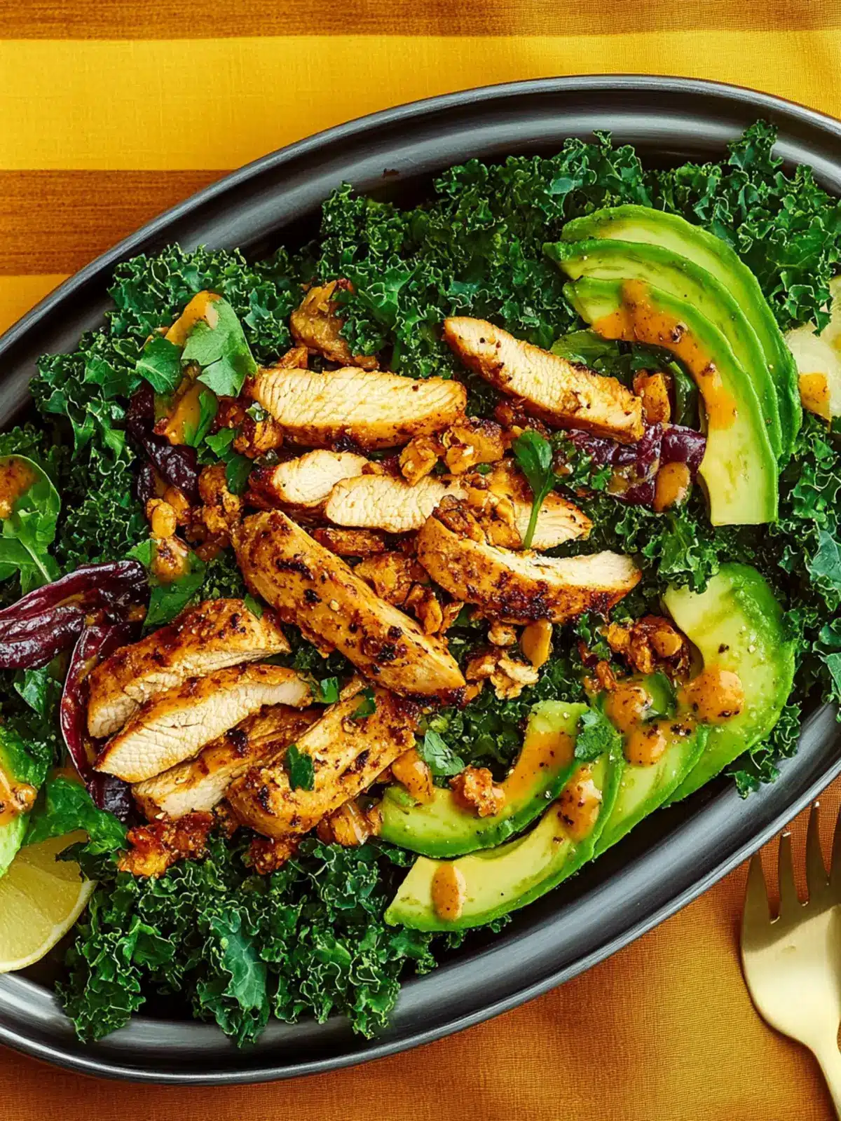 Smoky Chicken and Avocado Kale Salad