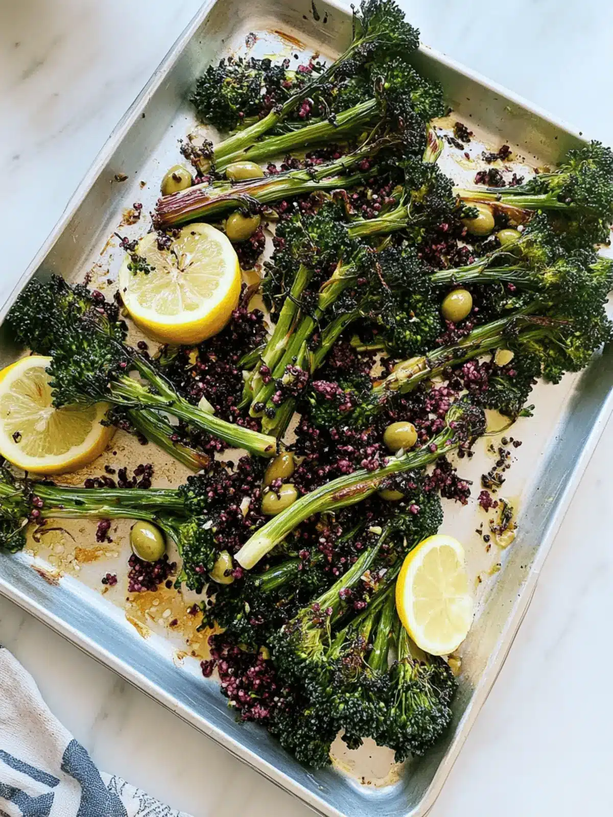 Roasted Broccolini with Lemon and Olives for a Fresh Twist 2 Roasted Broccolini with Lemon and Olives