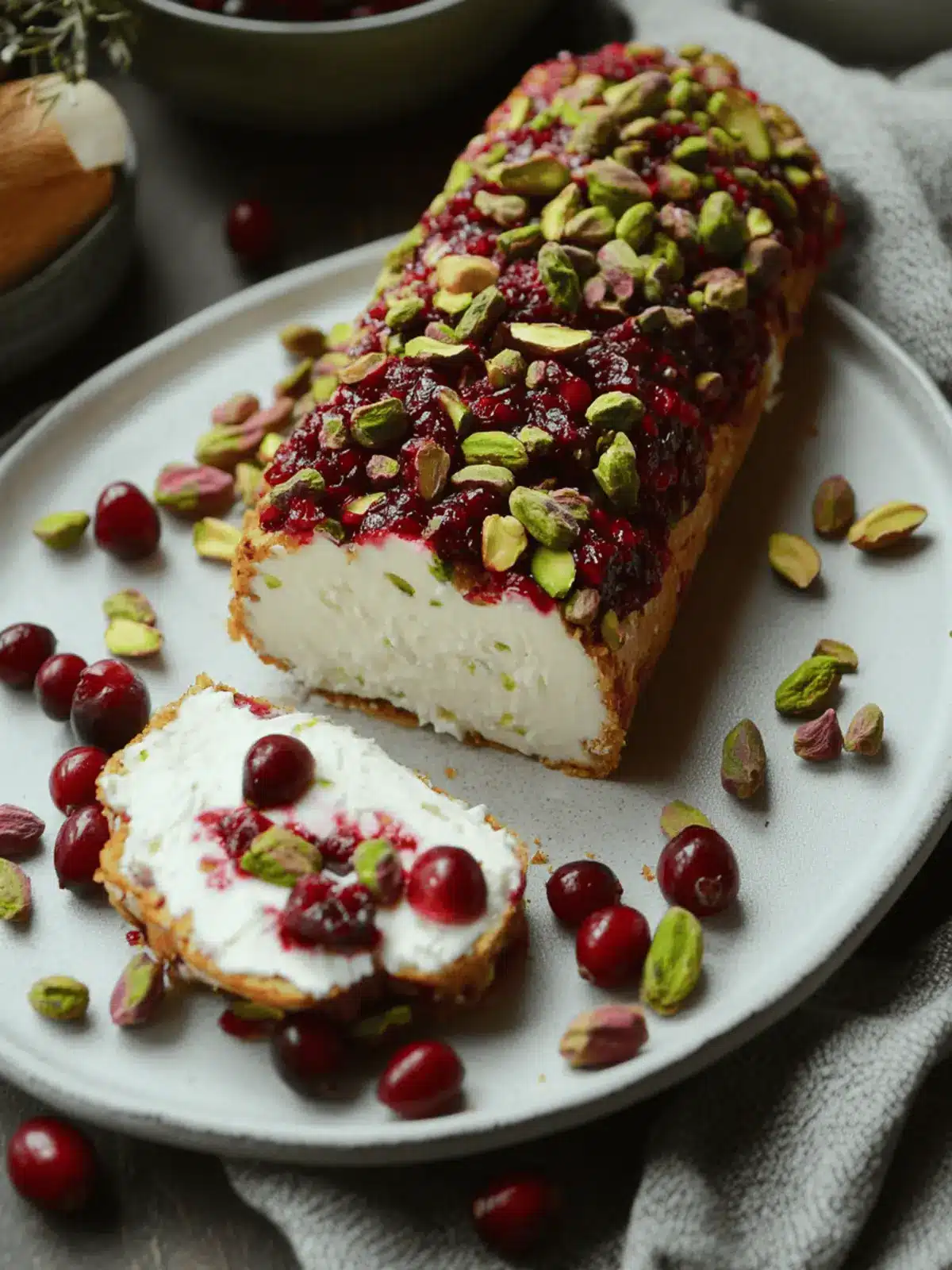 Quick & Festive Cranberry Pistachio Goat Cheese Log Delight 3 Cranberry Pistachio Goat Cheese Log