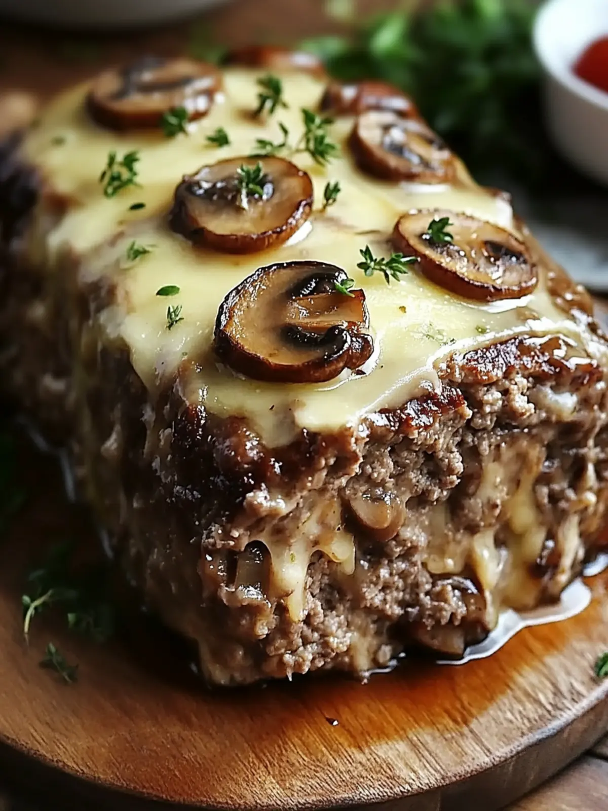 Mushroom Swiss Cheese Meatloaf