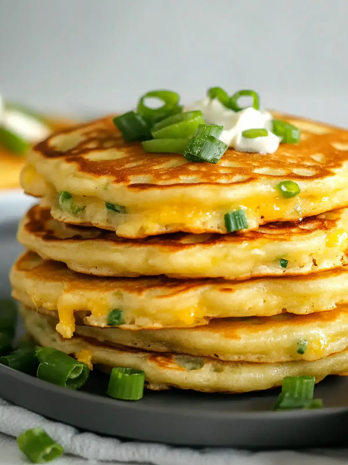 Cheesy Savory Pancakes with Green Onions