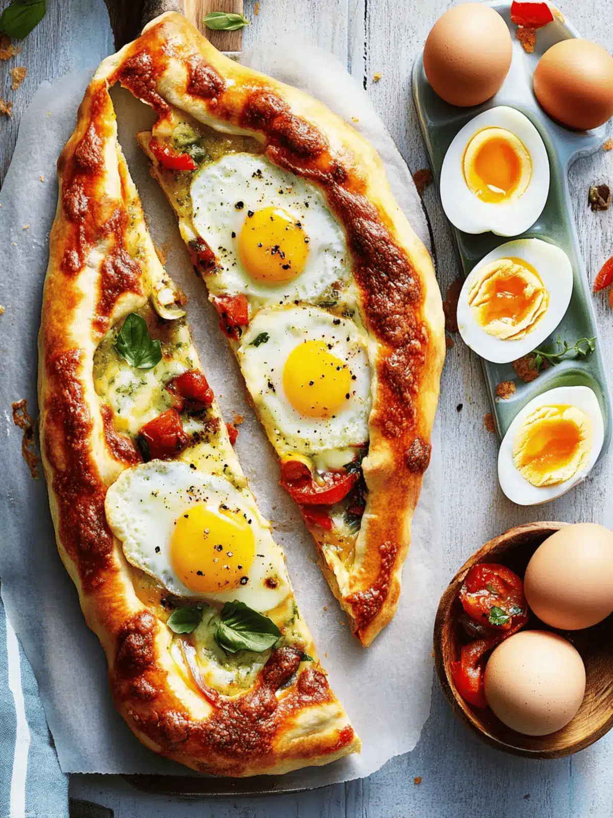 Delicious Turkish Pide with Eggs and Sucuk You ll Crave! 2 Turkish Pide with Eggs and Sucuk