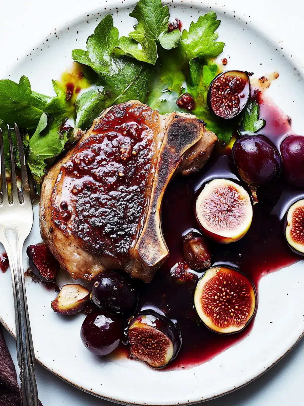 Pork Chops With Fig and Grape Agrodolce- New Year's Eve  main course