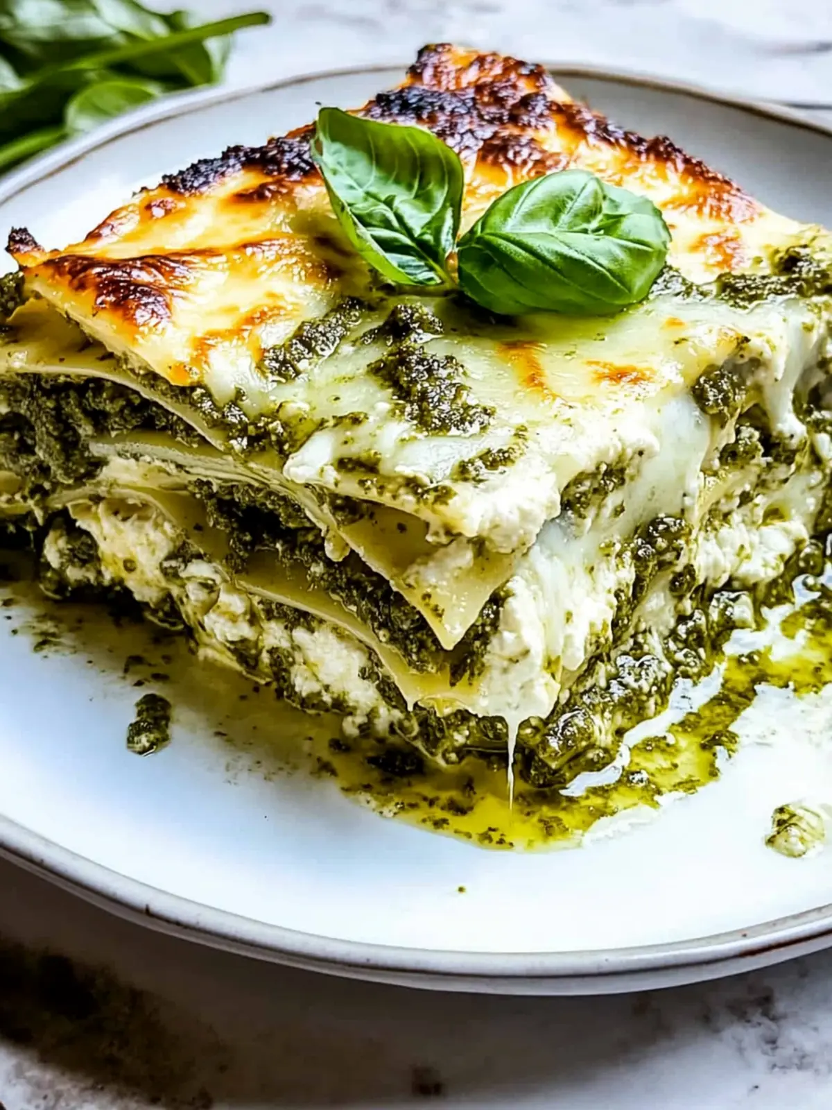 Spinach and Basil Pesto White Lasagna A Cozy Comfort Dish 3 Spinach and Basil Pesto White Lasagna