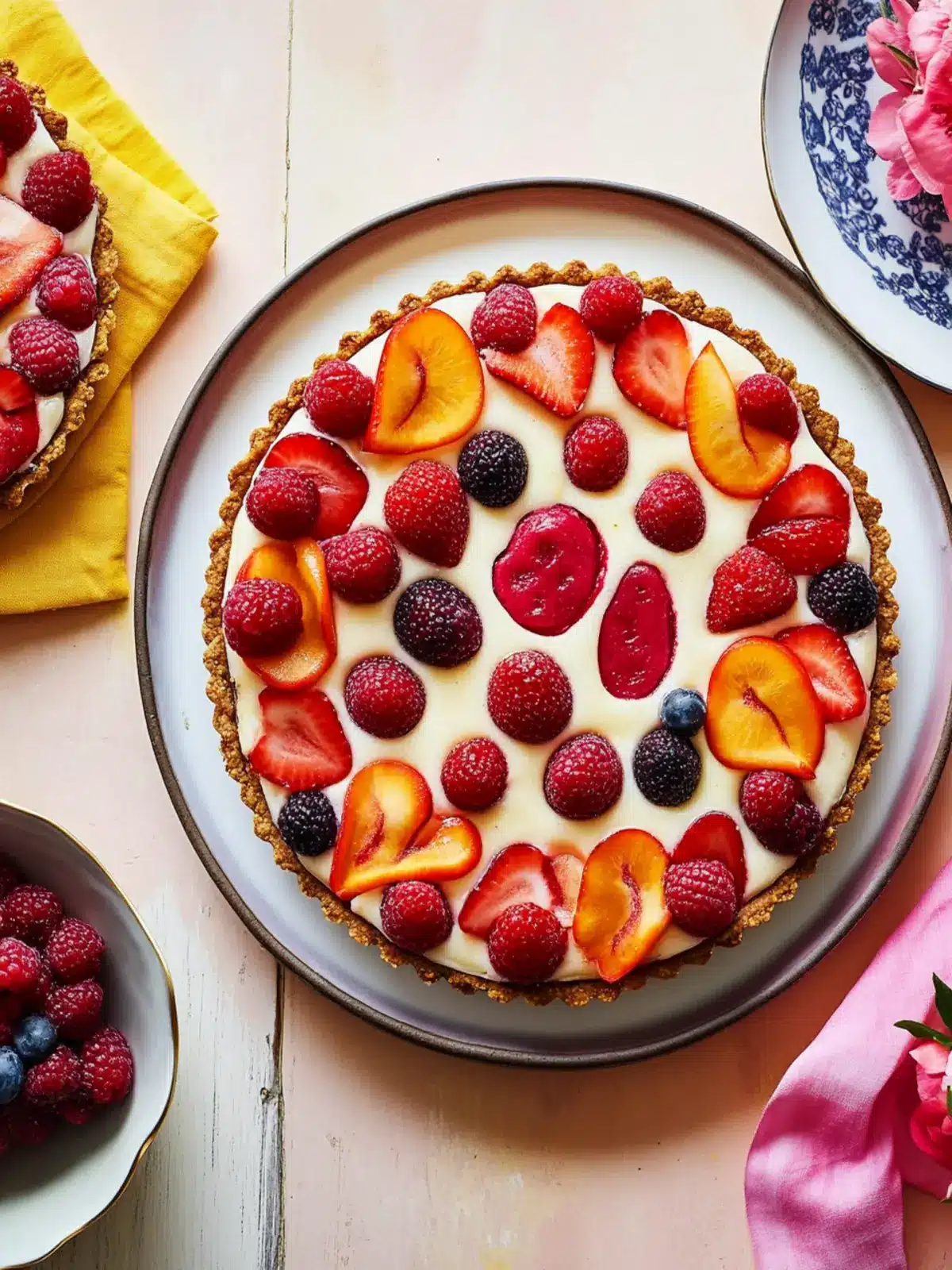 Easy Fruit Tart With Pecan Cookie Crust- Healthy Valentine s desserts