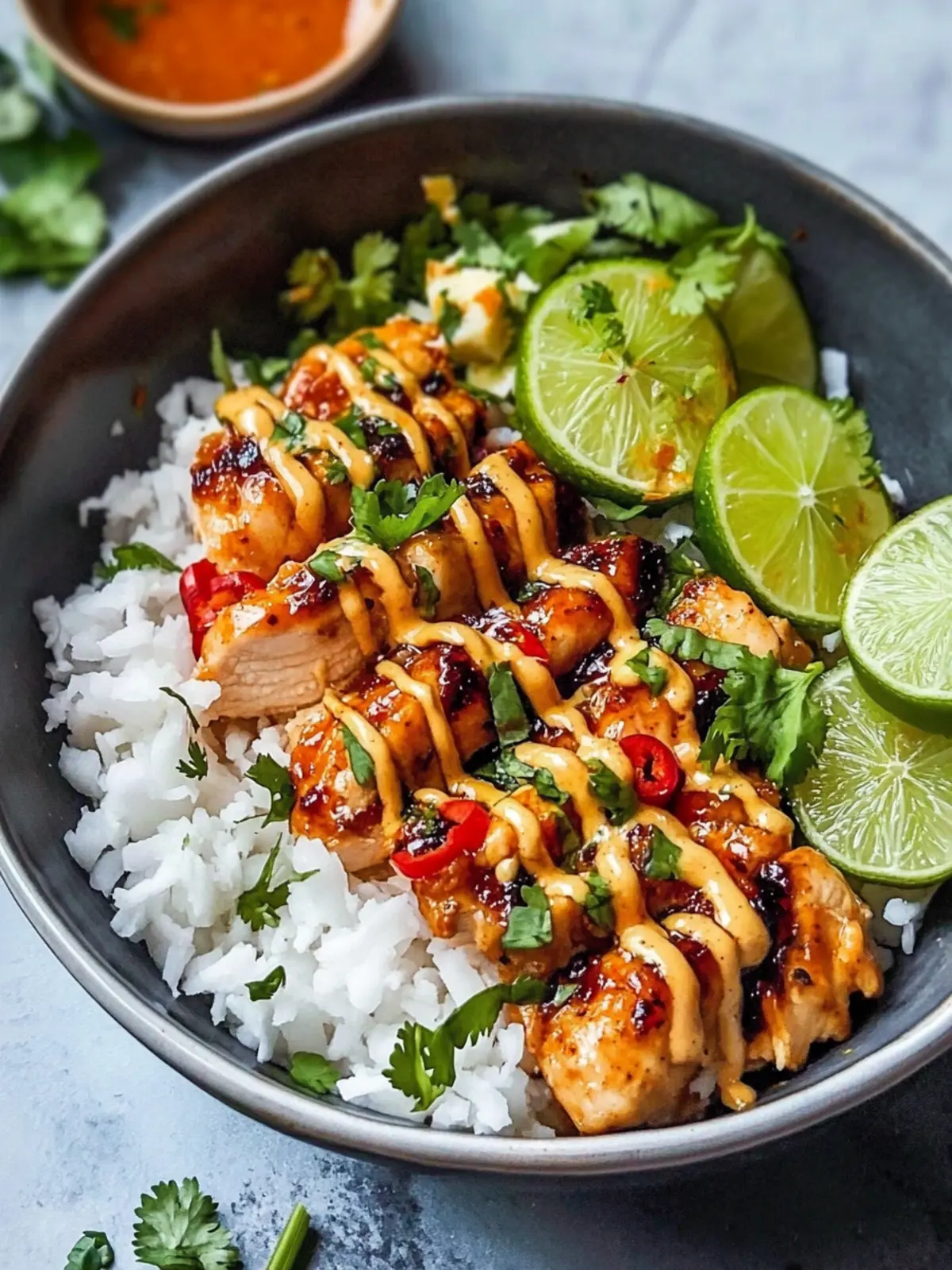Irresistible Sweet Chili Chicken Bowl with Coconut Lime Drizzle 4 Sweet Chili Chicken Bowl with Coconut Lime Drizzle