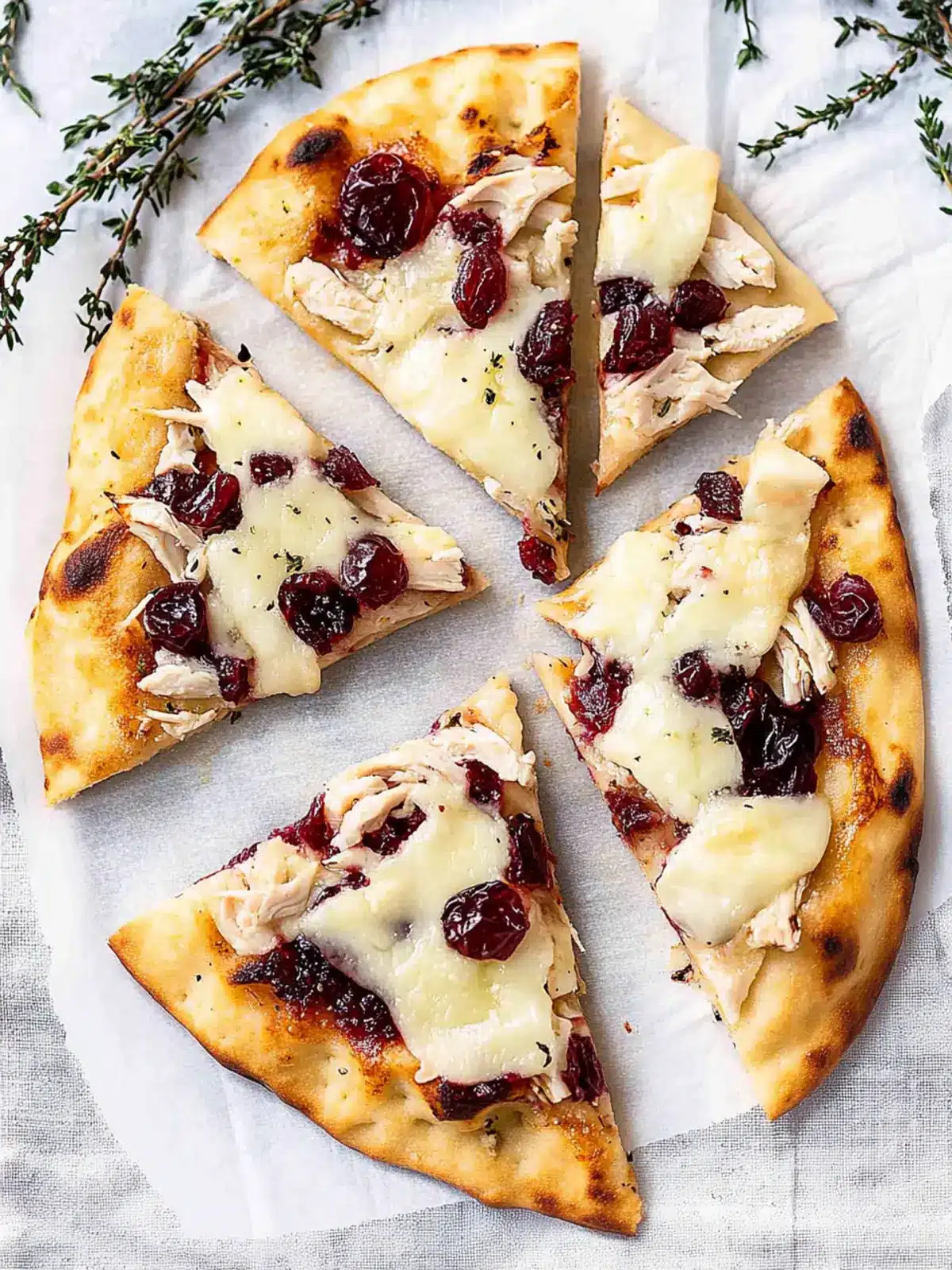 Savory Turkey Cranberry and Brie Naan Pizza Bliss 4 Turkey Cranberry and Brie Naan Pizza
