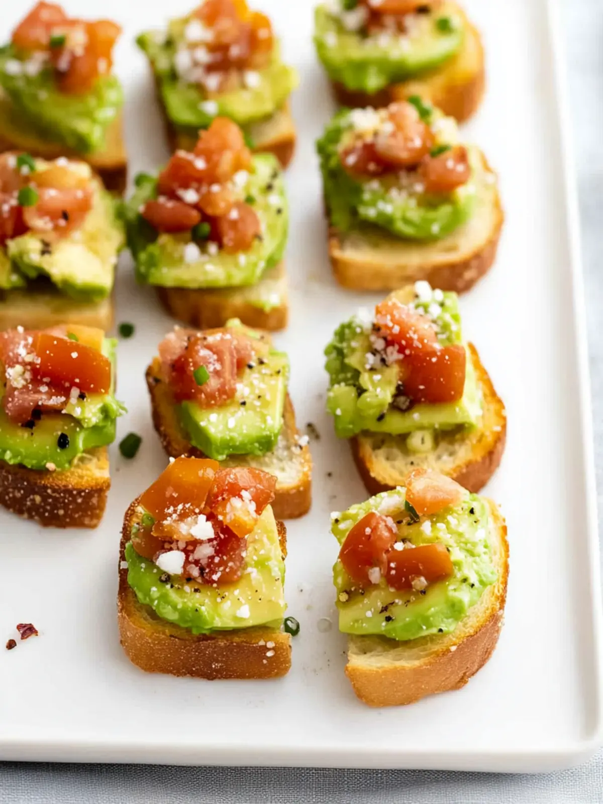 Delicious Miniature Avocado Toasts for a Flavorful Snack Attack 4 Miniature Avocado Toasts