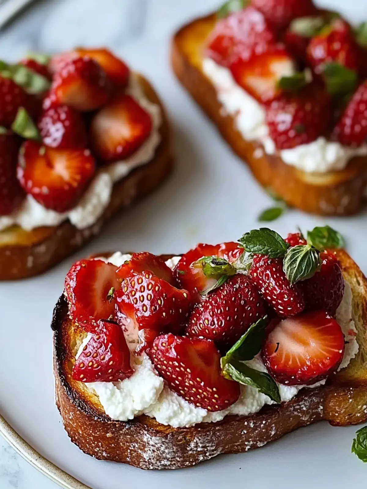 Roasted Strawberry Whipped Ricotta Toast Recipe