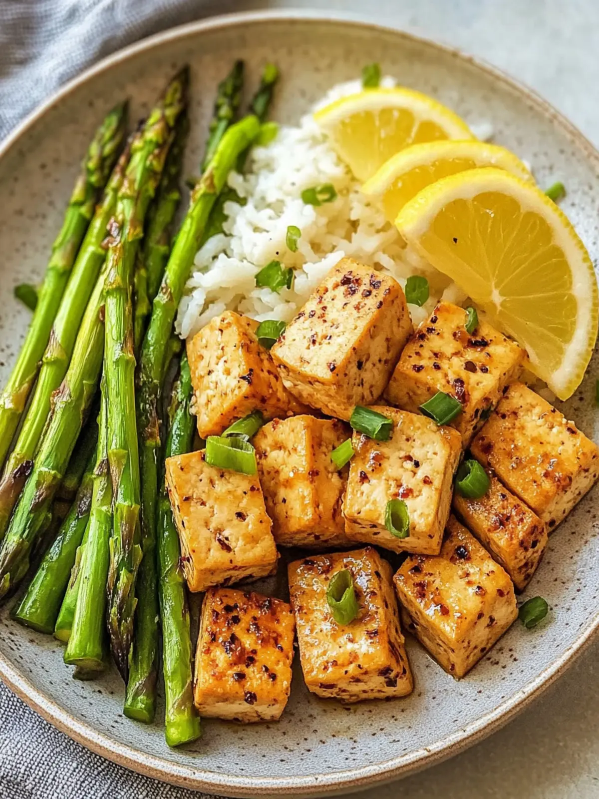 Lemon Pepper Tofu and Asparagus
