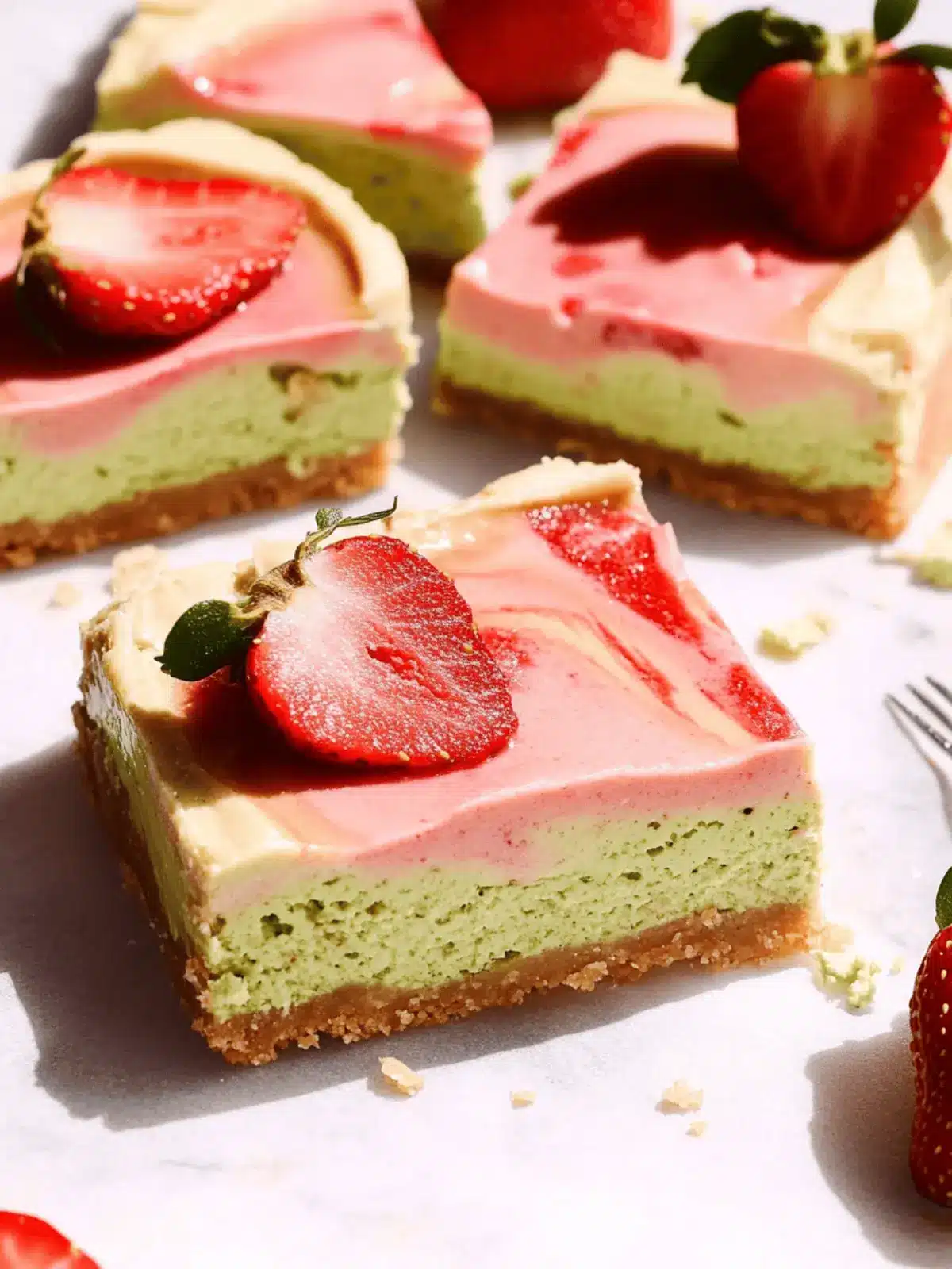 Strawberry Matcha Latte Cheesecake Bars That Wow Every Bite 2 Strawberry Matcha Latte Cheesecake Bars