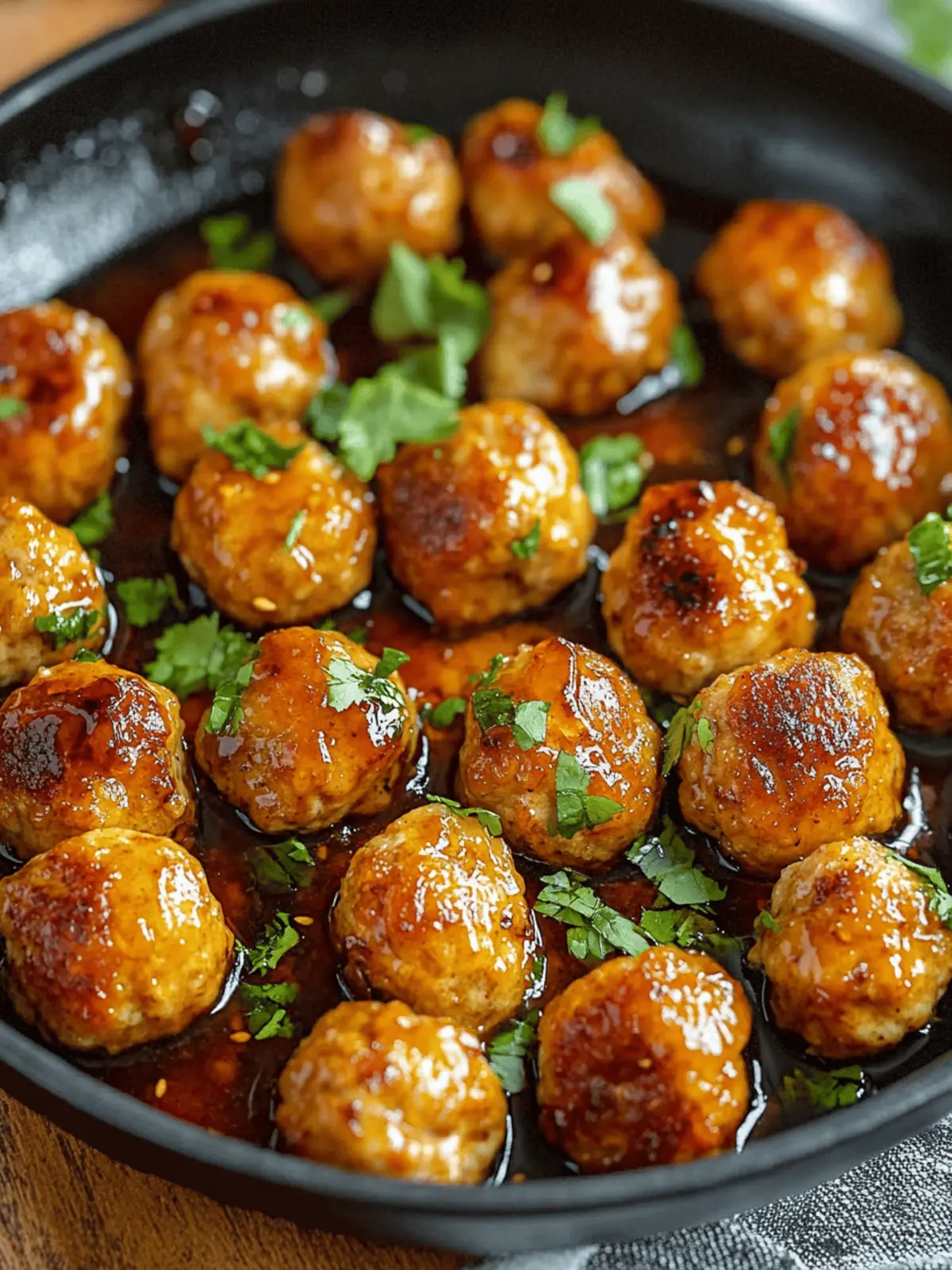 Chicken Meatballs With Honey Garlic Soy Sauce
