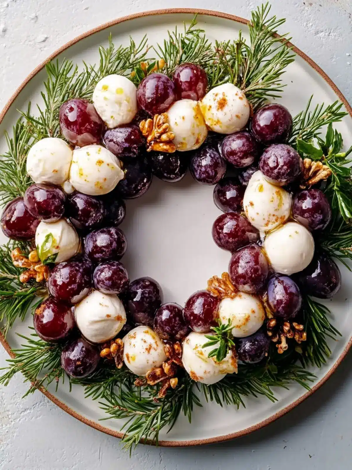 Burrata and Roasted Grape Holiday Wreath for Festive Feasts 4 Burrata and Roasted Grape Holiday Wreath