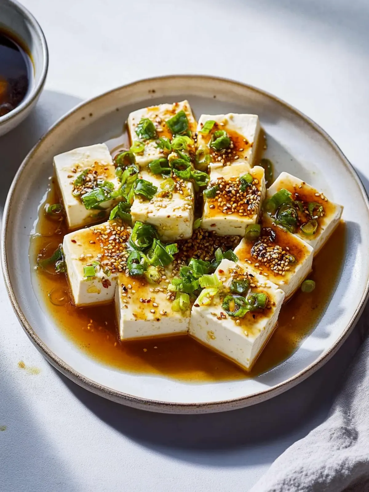 Silken Tofu with Spicy Soy Dressing for a Cool Summer Delight 2 Silken Tofu With Spicy Soy Dressing