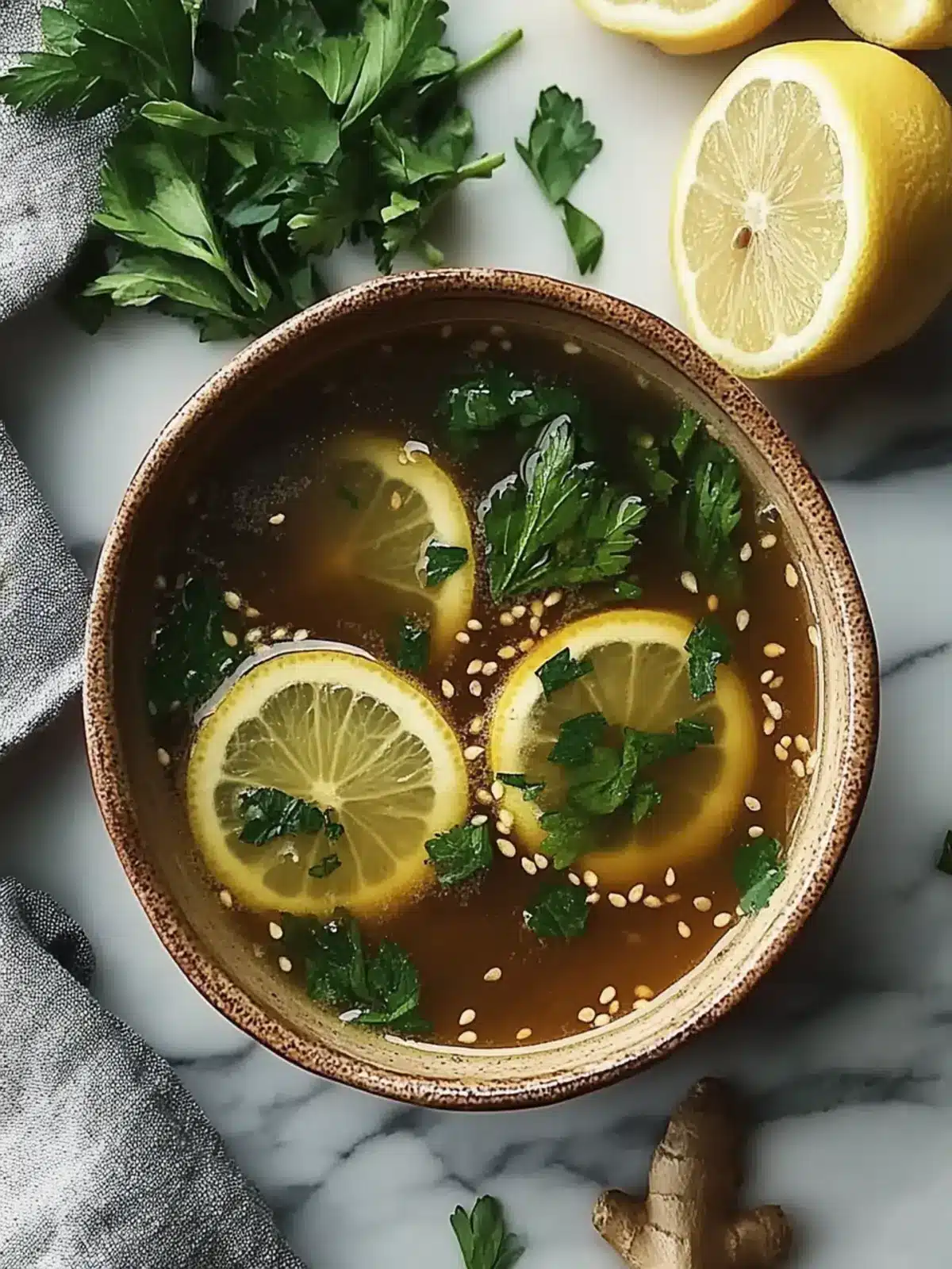 Healing Miso-Ginger Lemon Detox Broth