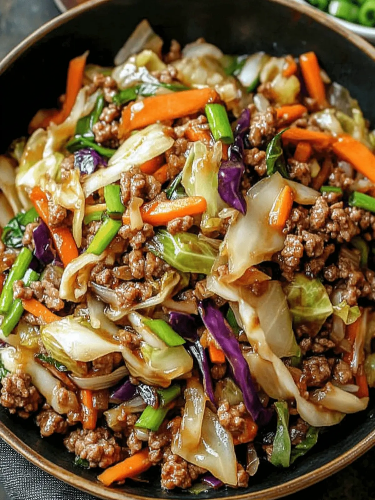 Savory Chinese Ground Beef and Cabbage Stir Fry in 25 Minutes
