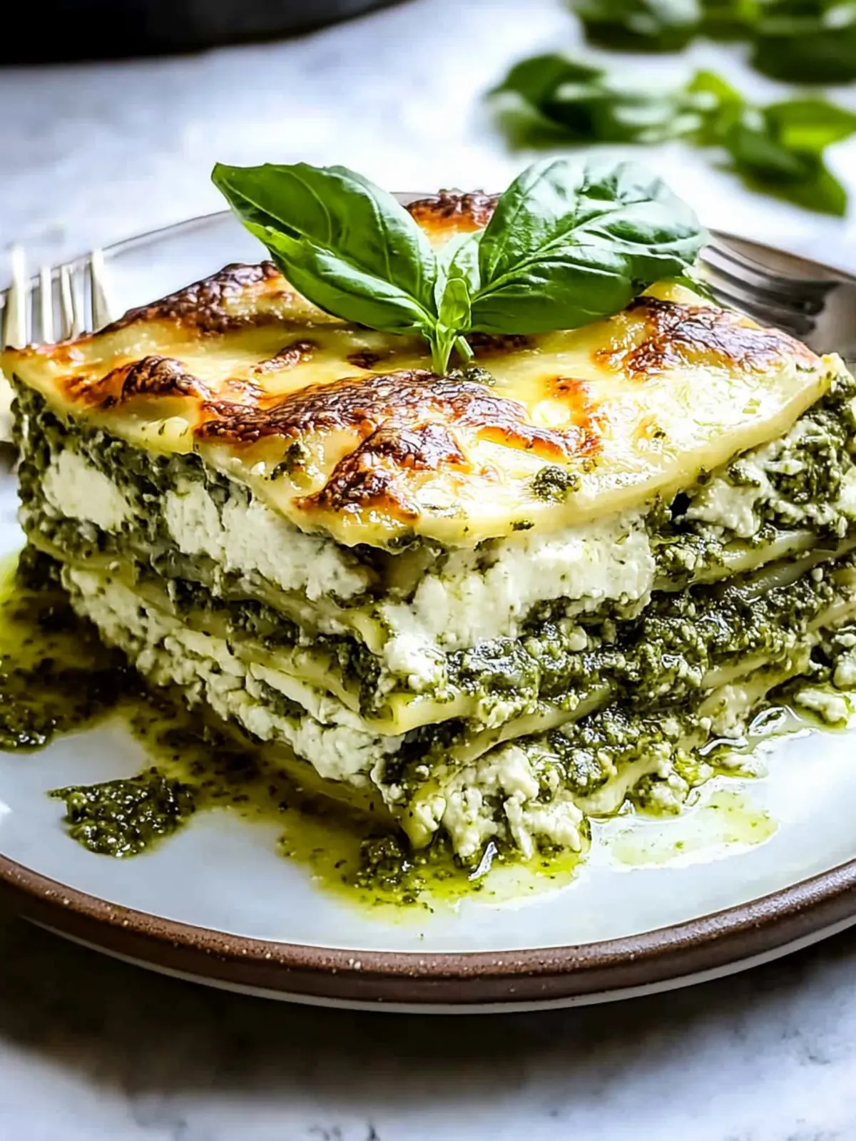 Spinach and Basil Pesto White Lasagna A Cozy Comfort Dish 4 Spinach and Basil Pesto White Lasagna
