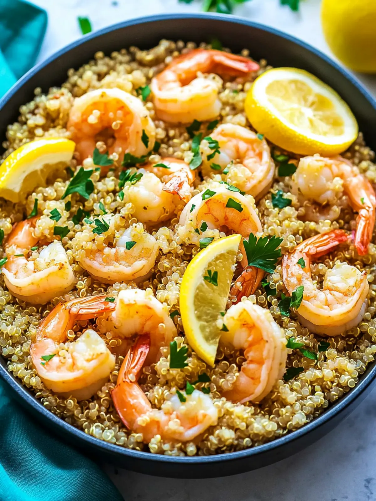 Healthy Garlic Shrimp with Quinoa