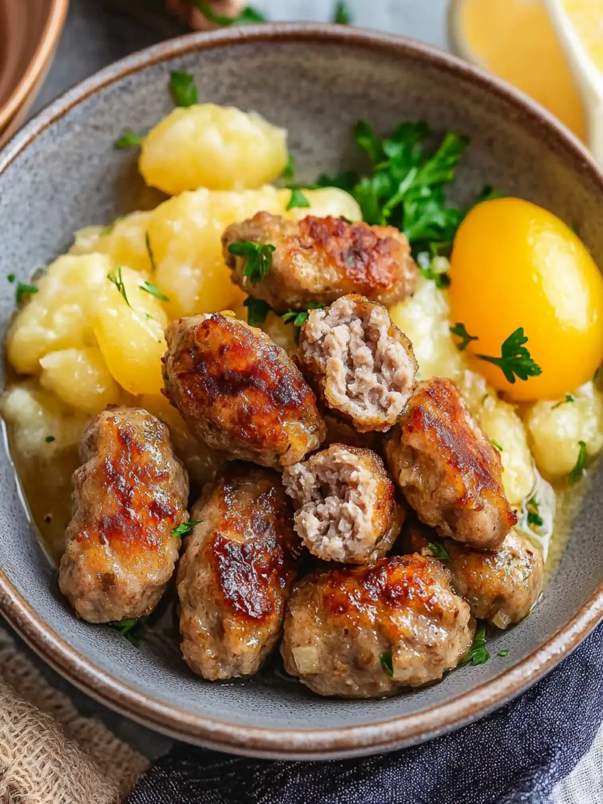 Savory Frikadeller with Creamy Gravy and Tender Potatoes 3 Frikadeller