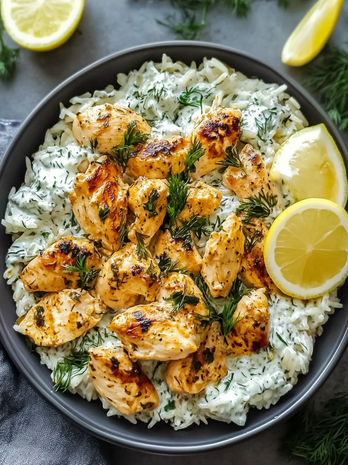 Dump And Bake Chicken Tzatziki Rice for Effortless Flavor