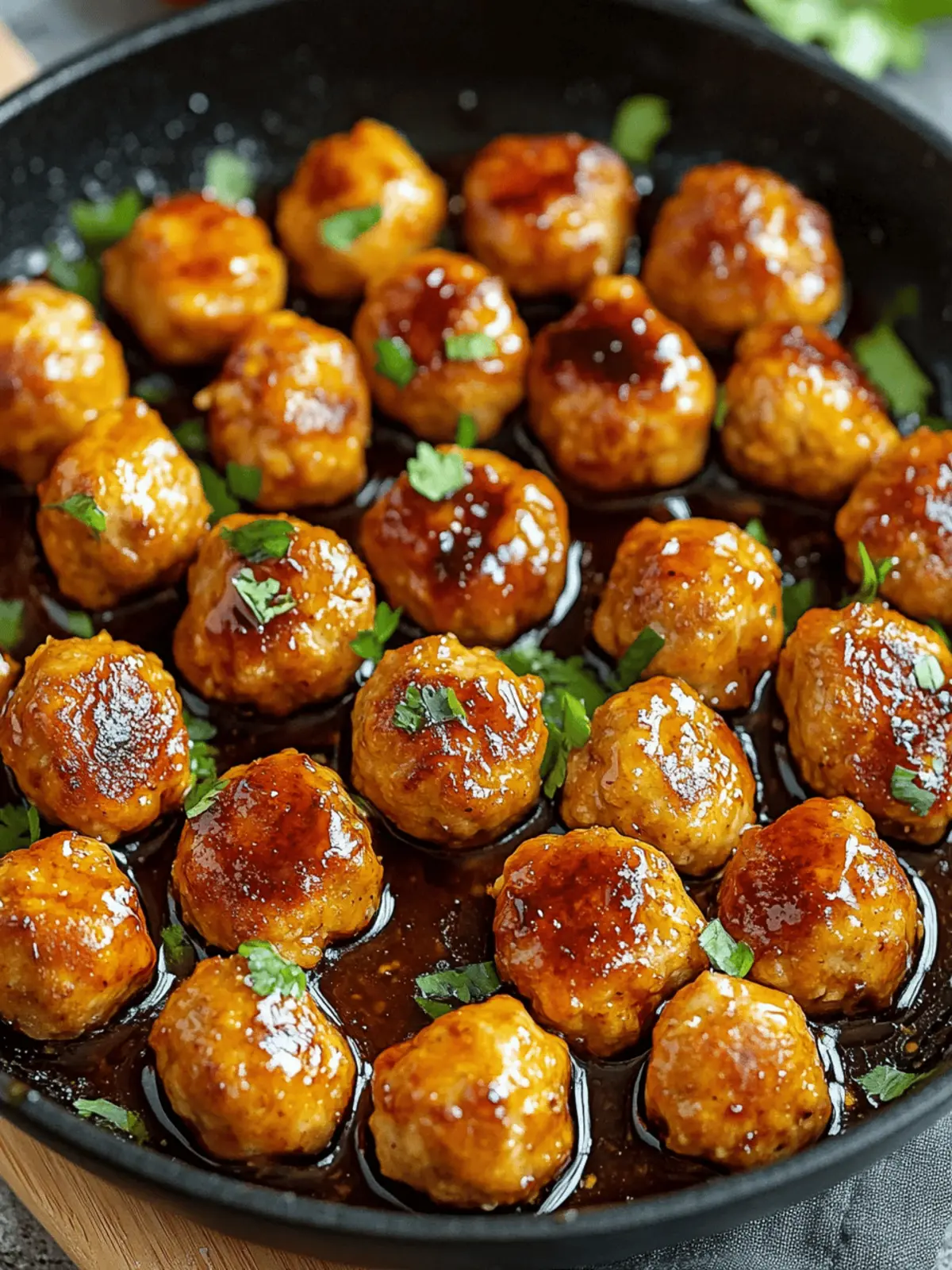 Chicken Meatballs With Honey Garlic Soy Sauce