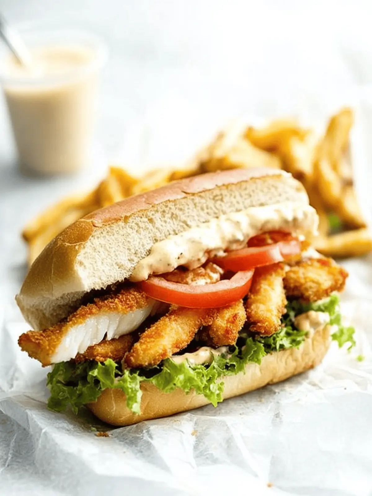 Crispy Fish Po Boy with Zesty Remoulade for Home Chefs 3 Fish Po Boy
