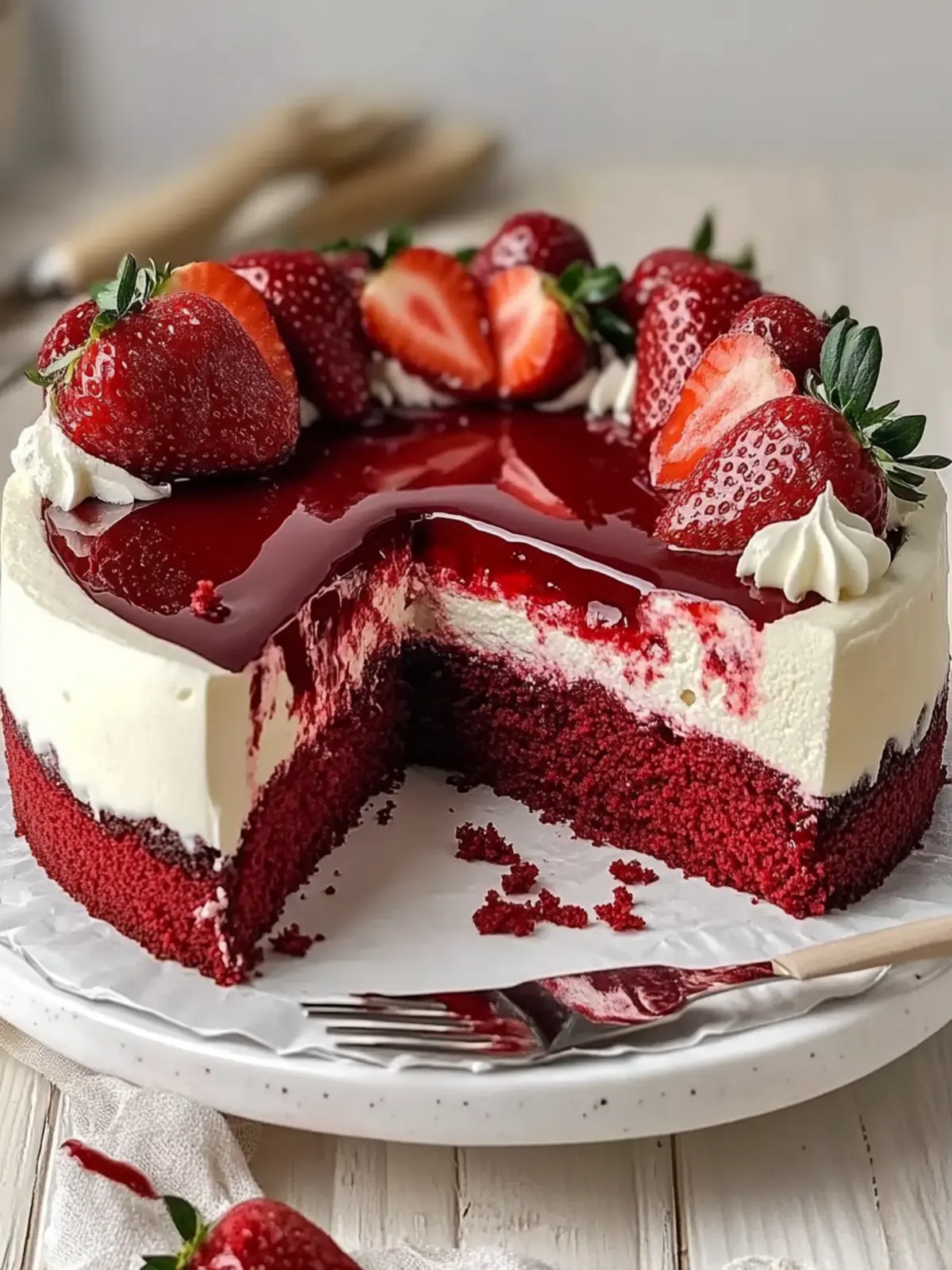 Strawberry Red Velvet Cheesecake- Valentine s Day desserts