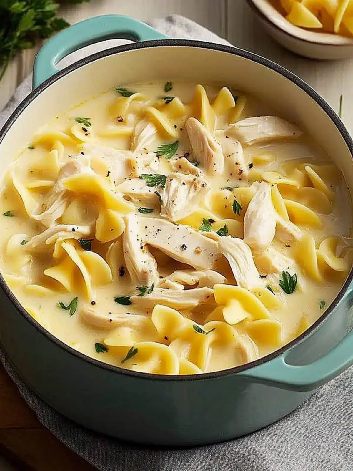 Creamy Chicken Noodle Soup for a Cozy Night In 2 Creamy Chicken Noodle Soup