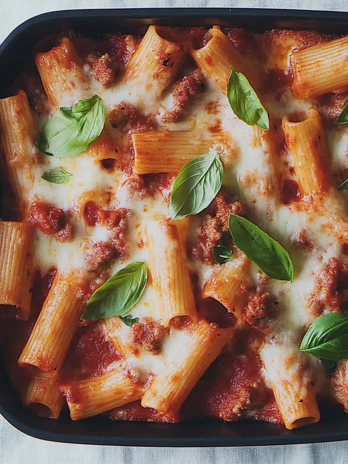 Shortcut Baked Rigatoni With Spicy Italian Sausage