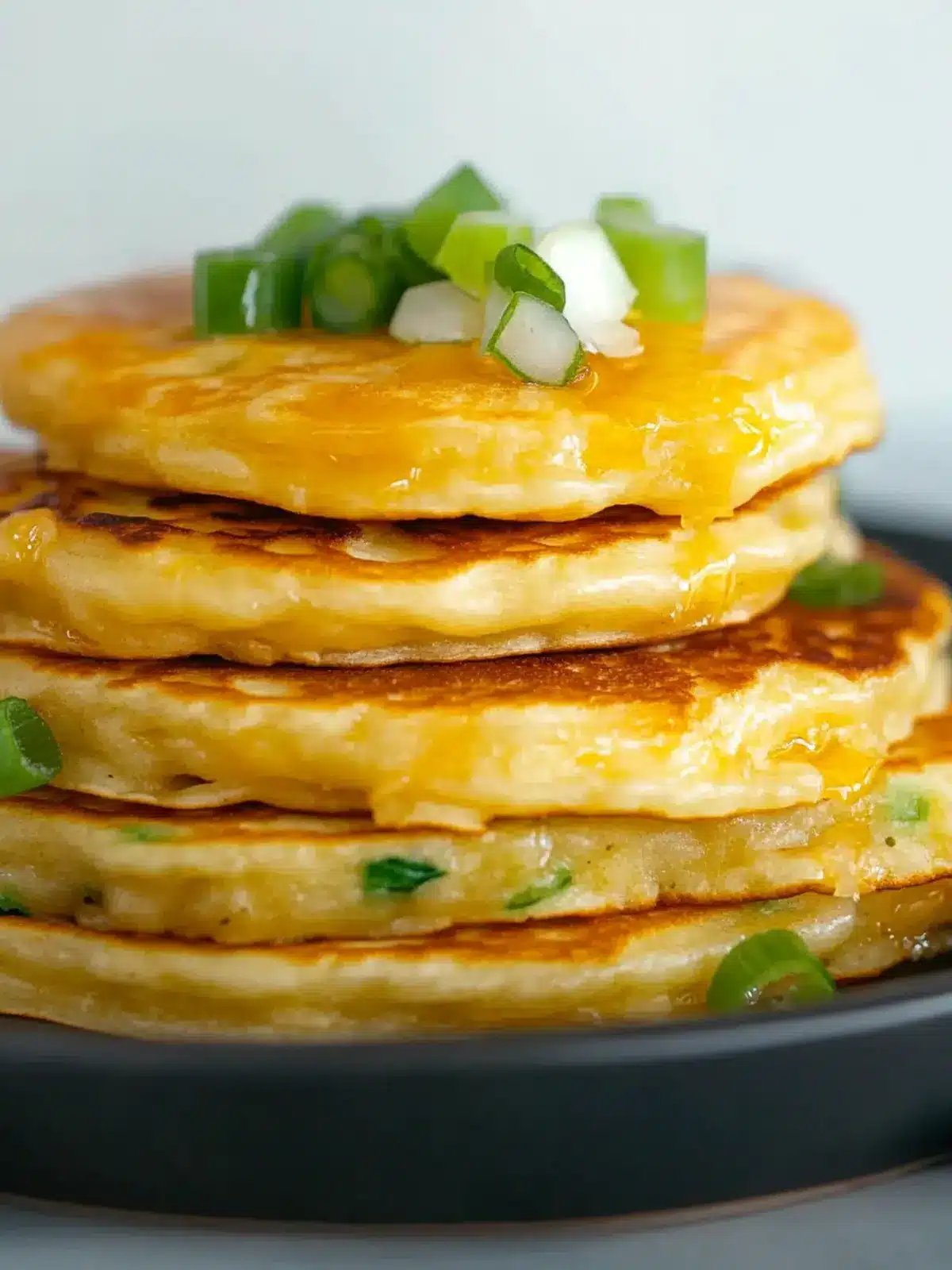 Cheesy Savory Pancakes with Green Onions