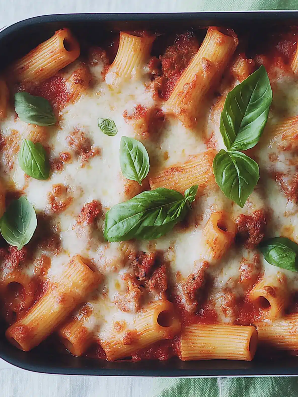 Shortcut Baked Rigatoni With Spicy Italian Sausage