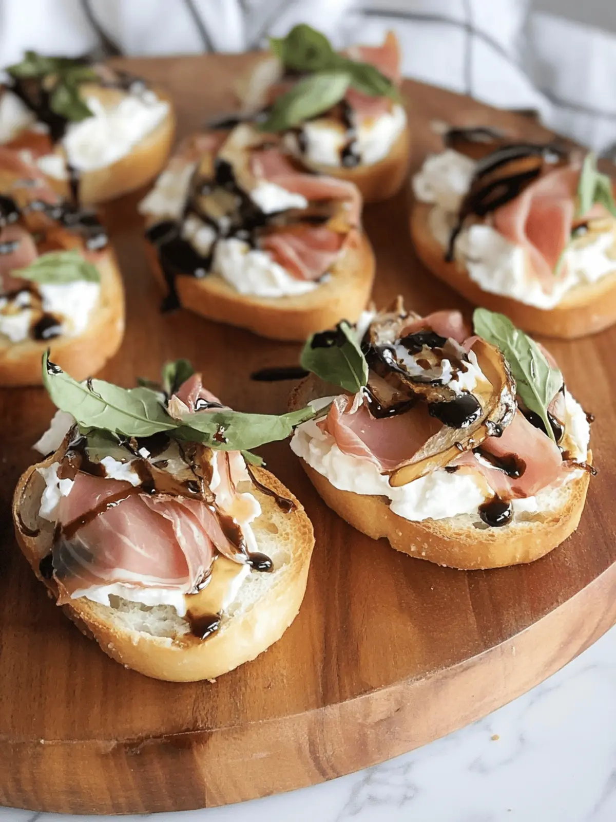 Prosciutto Crostini with Balsamic Glaze