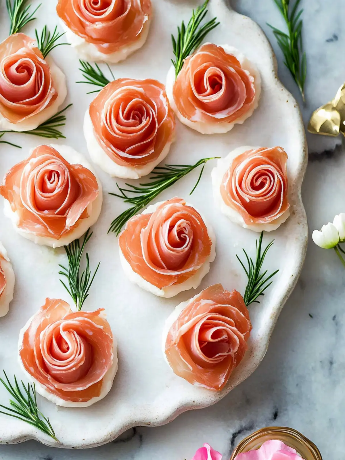 Pretty Prosciutto Rose Appetizers- Easy Valentine s Day recipes
