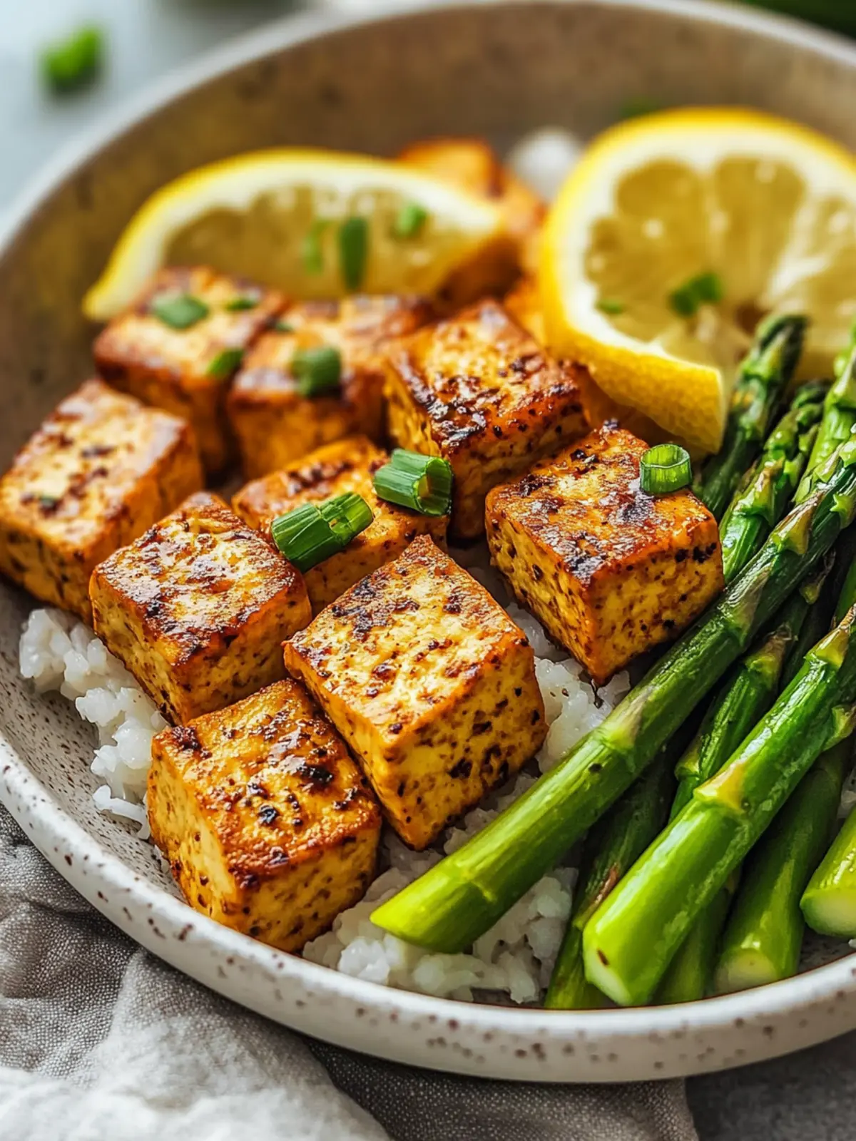 Lemon Pepper Tofu and Asparagus