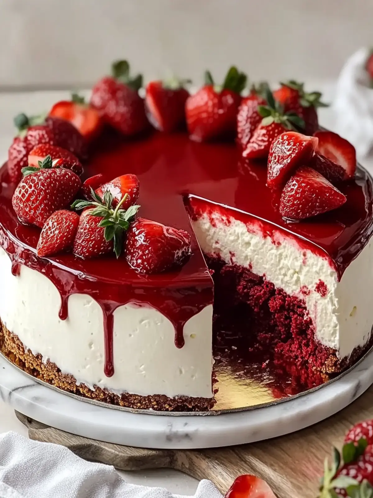 Strawberry Red Velvet Cheesecake- Valentine s Day desserts
