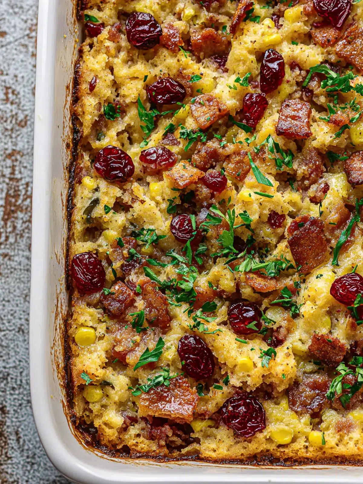 Bacon Cranberry Cornbread Stuffing