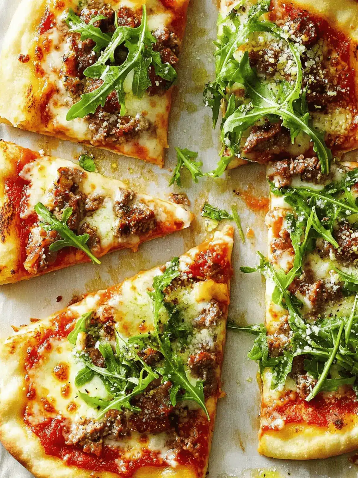Savory Meaty Arugula Pizzas for Ultimate Family Comfort 4 Meaty Arugula Pizzas