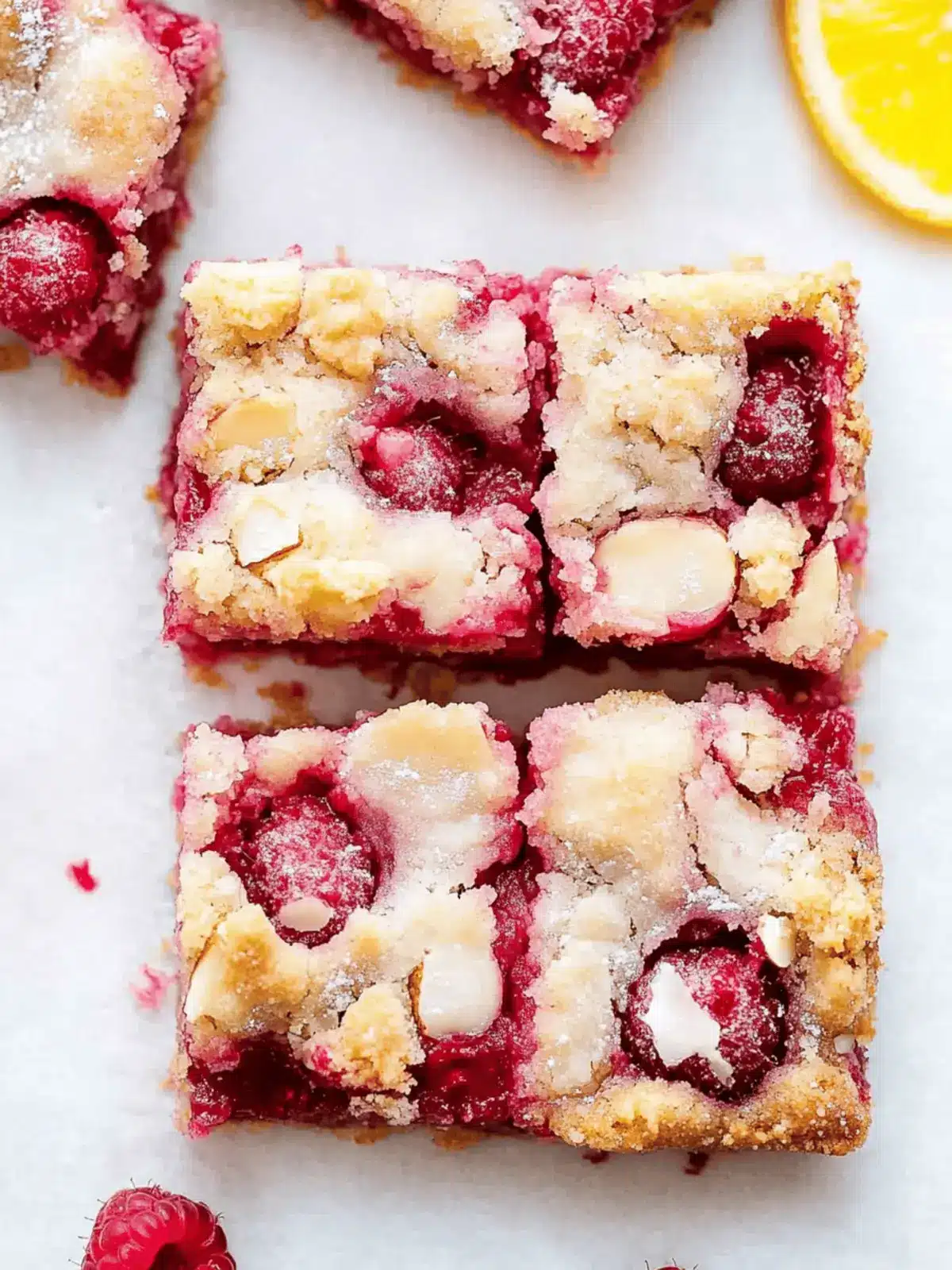 Raspberry Crumb Bars with Almond