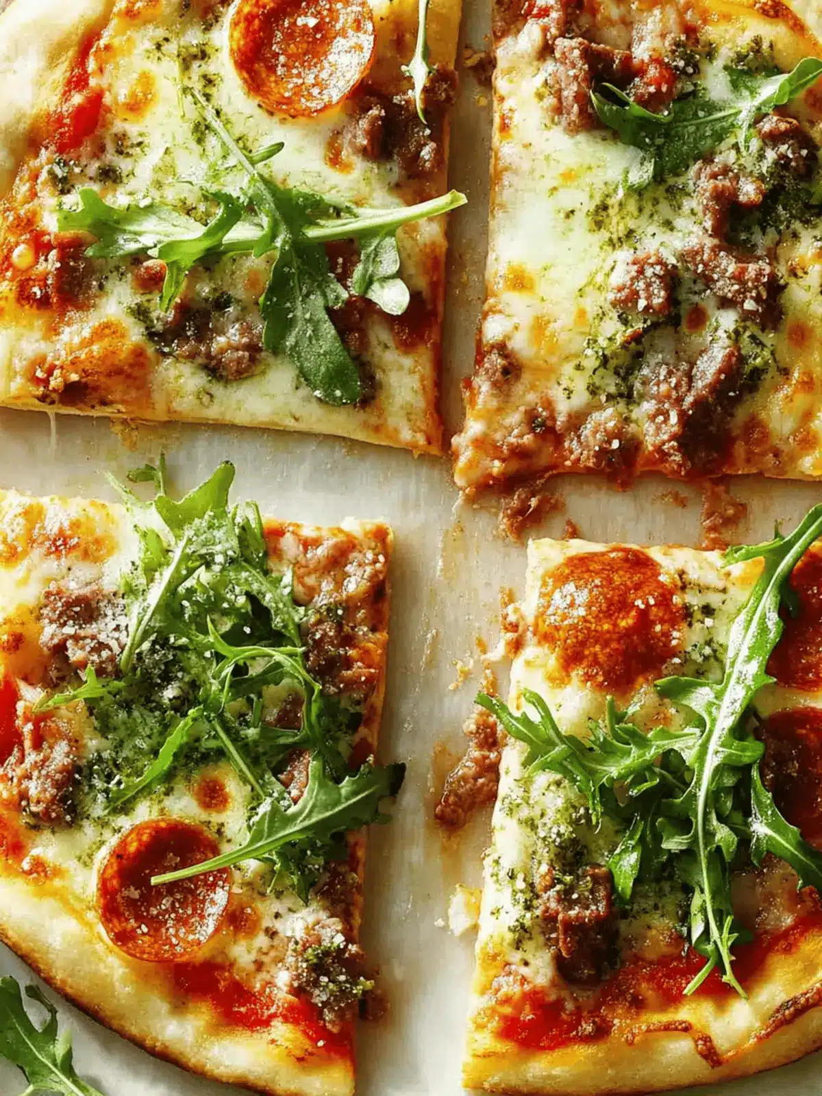 Savory Meaty Arugula Pizzas for Ultimate Family Comfort 3 Meaty Arugula Pizzas