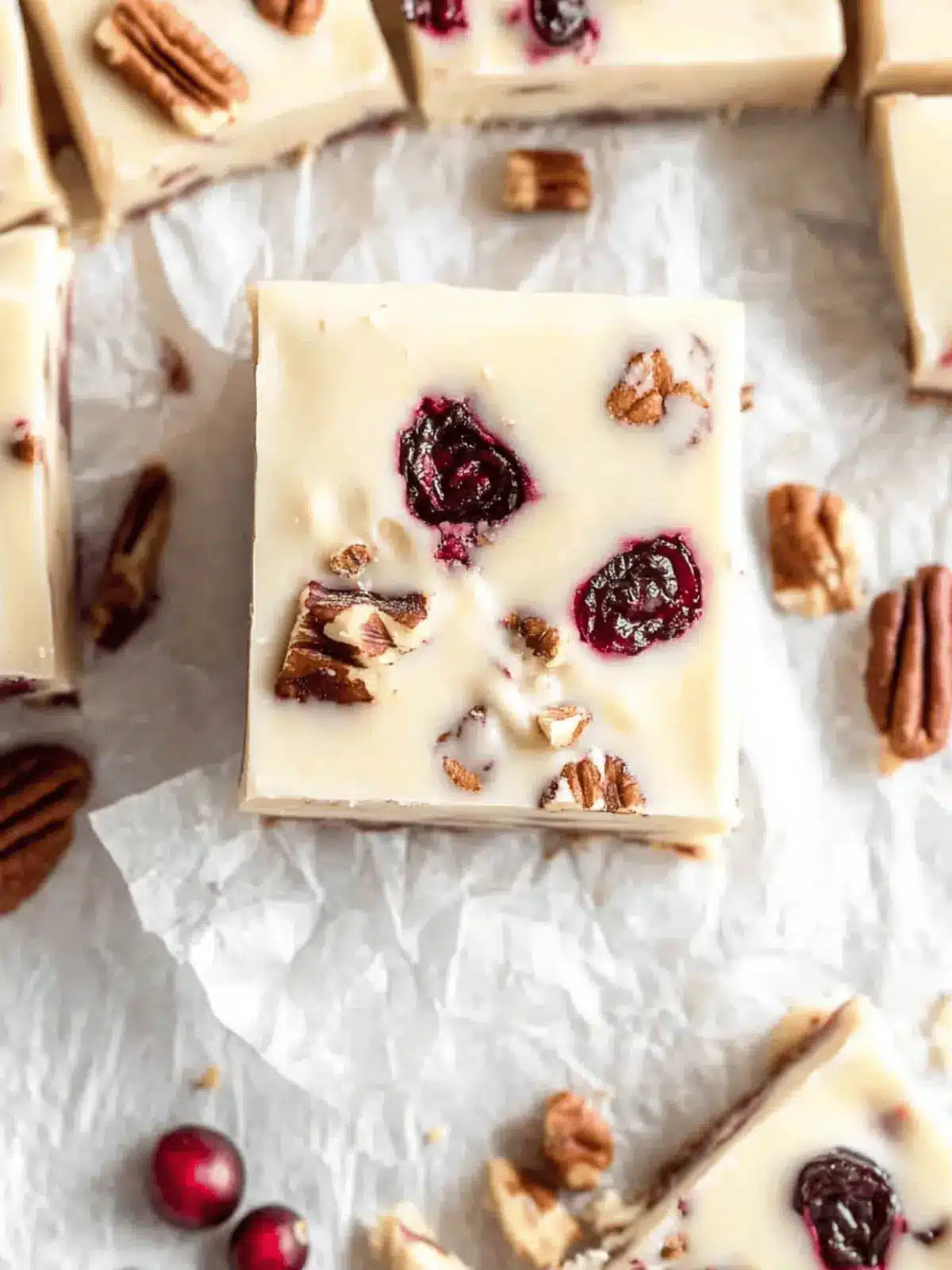 Decadent White Chocolate Cranberry Pecan Fudge Delight 4 White Chocolate Cranberry Pecan Fudge