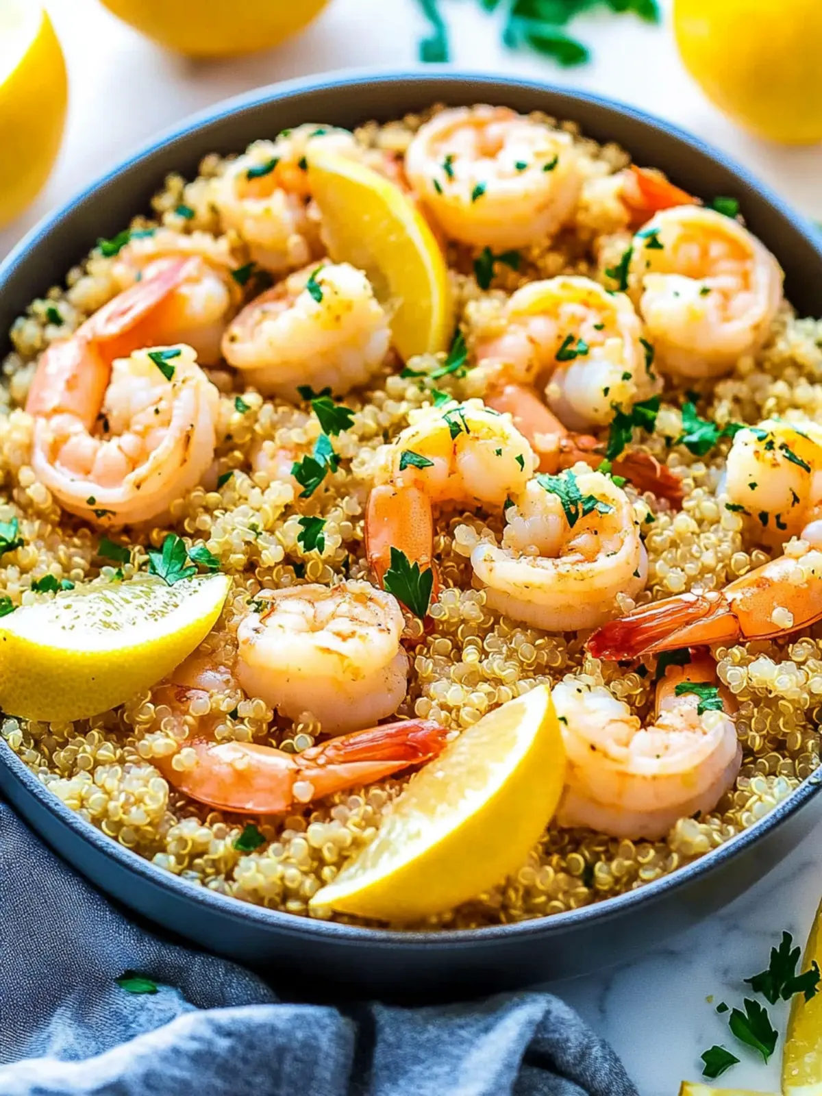 Healthy Garlic Shrimp with Quinoa