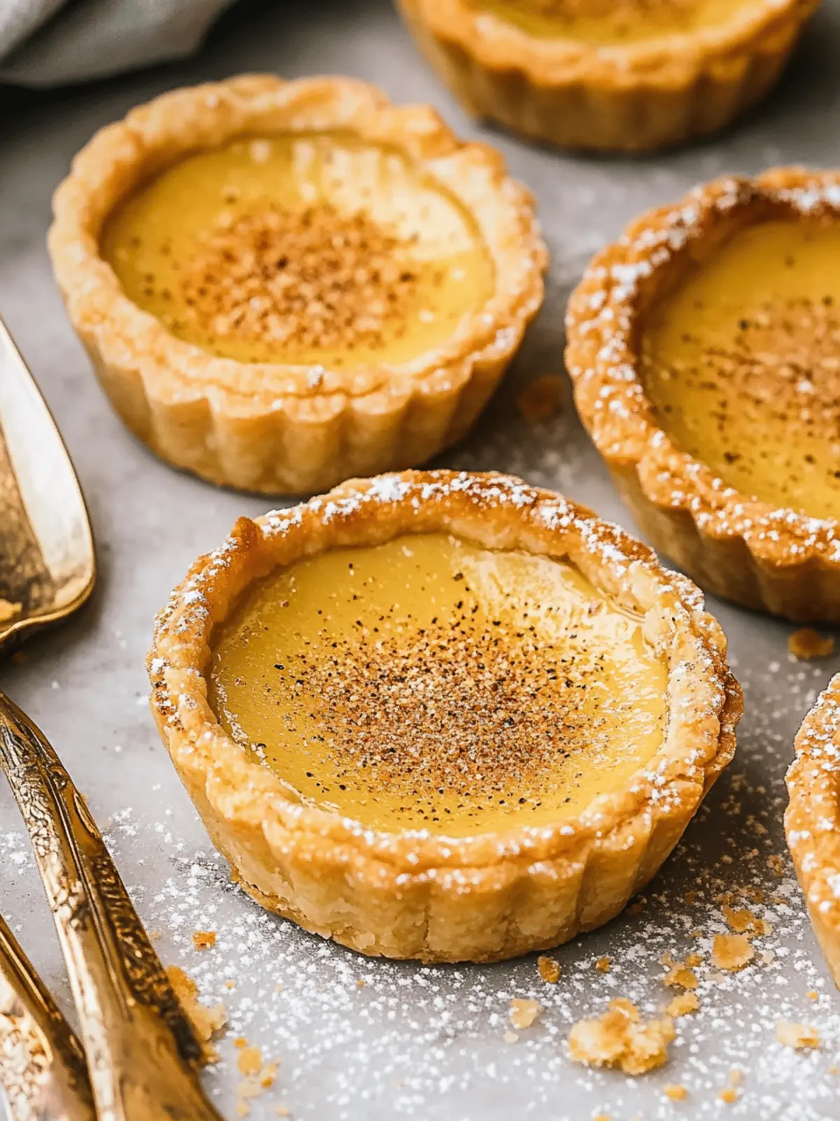 Vegan custard tarts with nutmeg