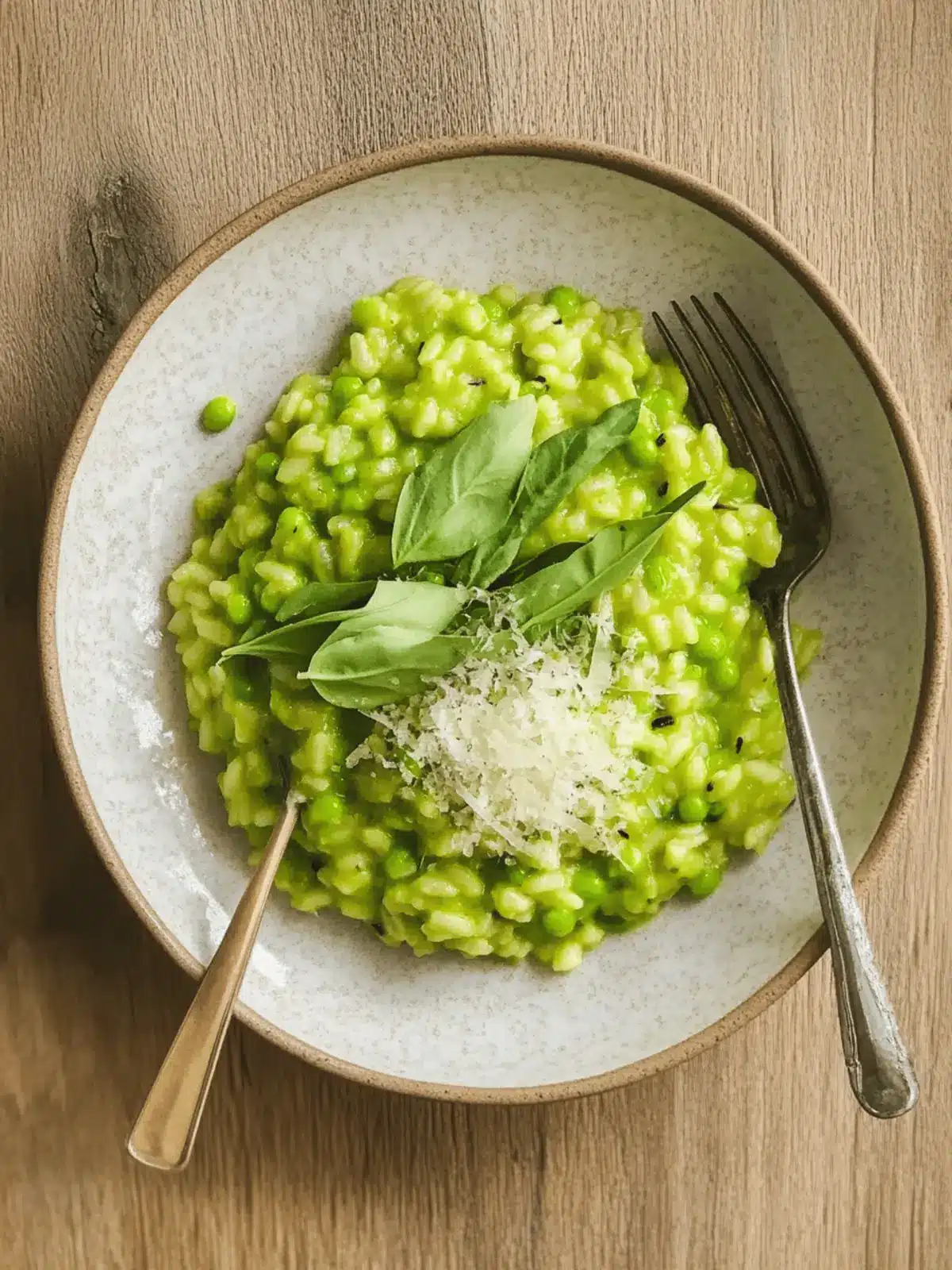 Pea Risotto with Wild Garlic  