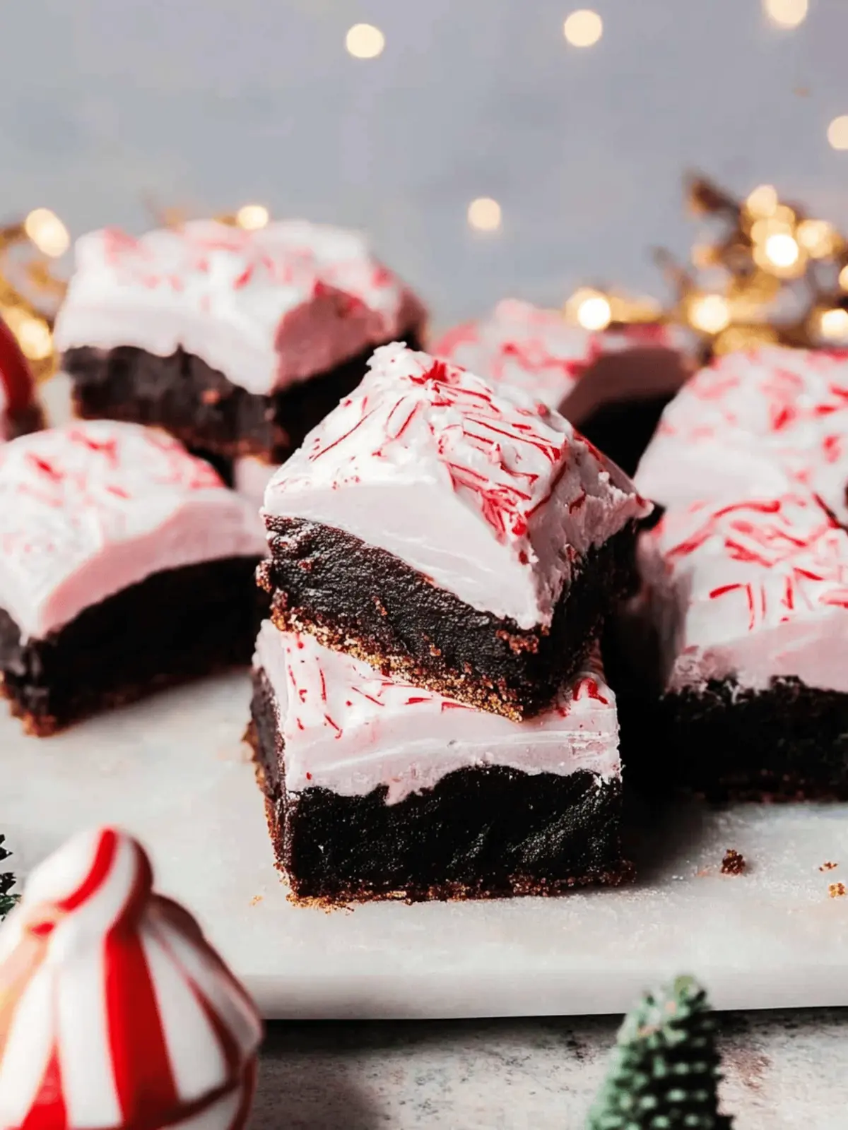 peppermint hot fudge bars