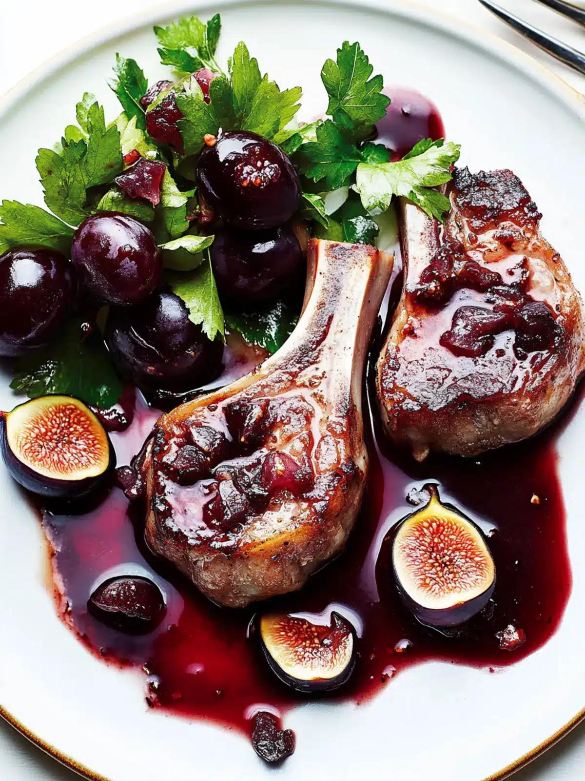 Pork Chops With Fig and Grape Agrodolce- New Year's Eve  main course